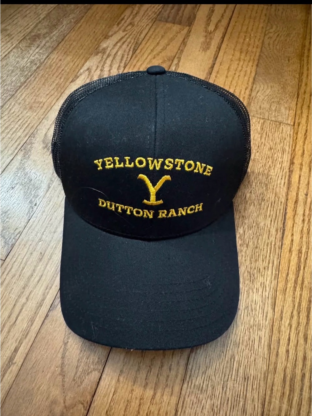 NWT Yellowstone Dutton Ranch Black Baseball Cap with Yellow Embroidery